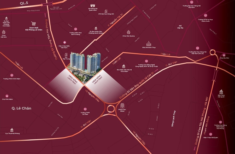 Vị trí dự án Hoàng Huy Commerce