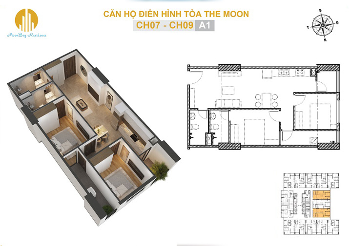 Mặt bằng căn hộ CH07-09 mẫu A1