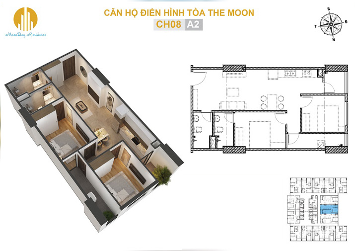 Mặt bằng căn hộ CH08 mẫu A2
