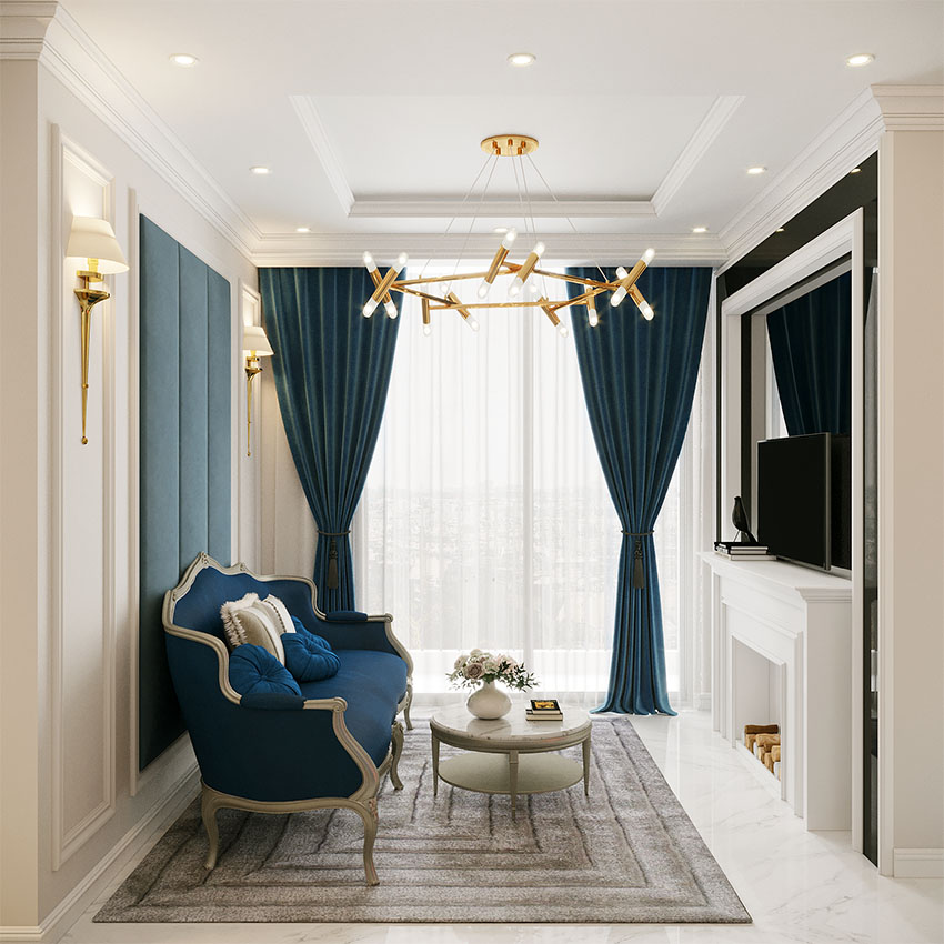 Thiết kế phòng khách căn hộ sentosa sky park