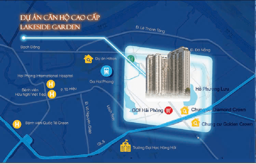 Vị trí dự án Lakeside Garden Phương Lưu