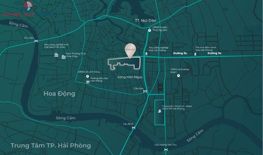 Vị trí dự án Hoàng Huy Green River Hải Phòng